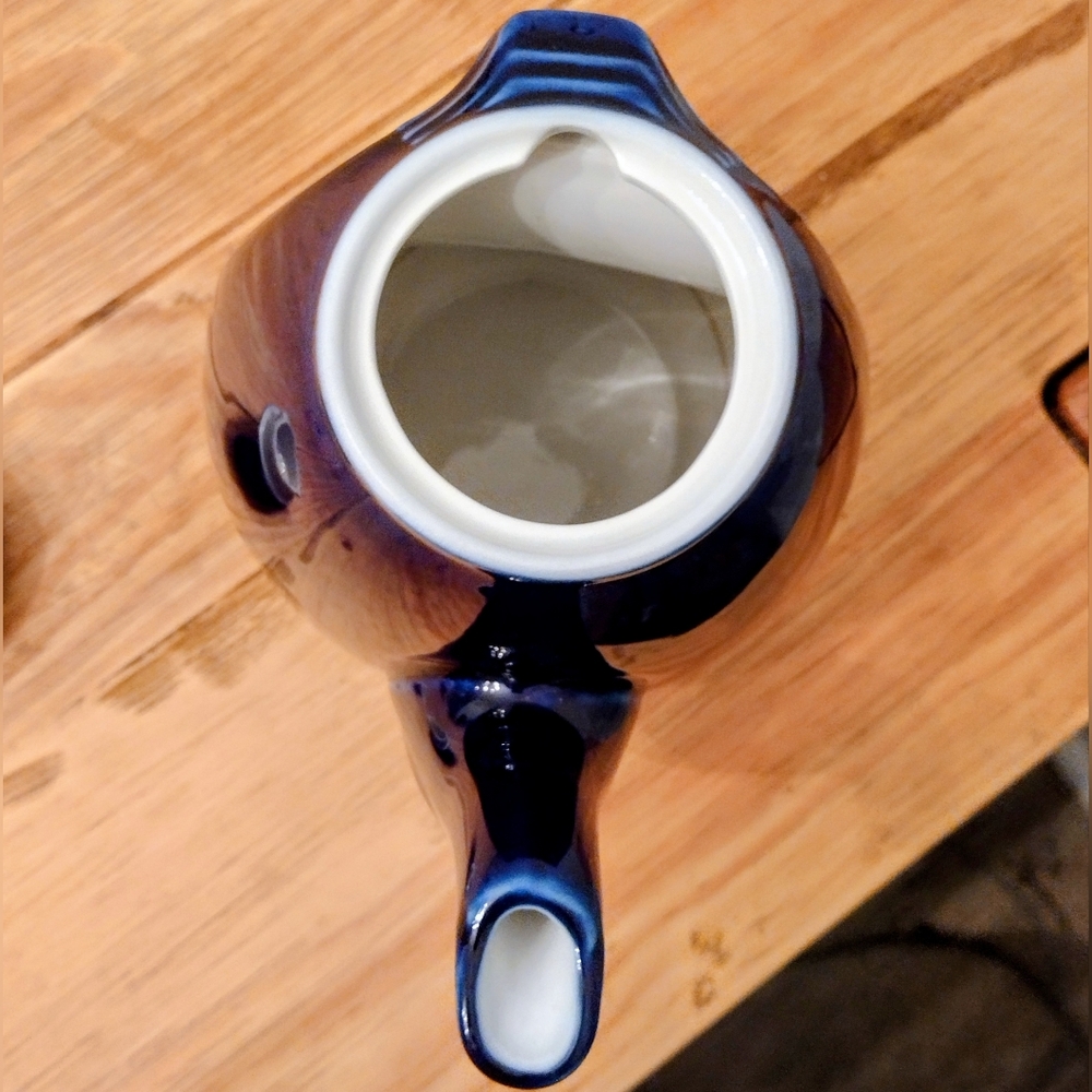 Vintage Hall Aeroflow Sundial Teapot Cobalt Blue 6 Cup USA - Picture 10 of 13